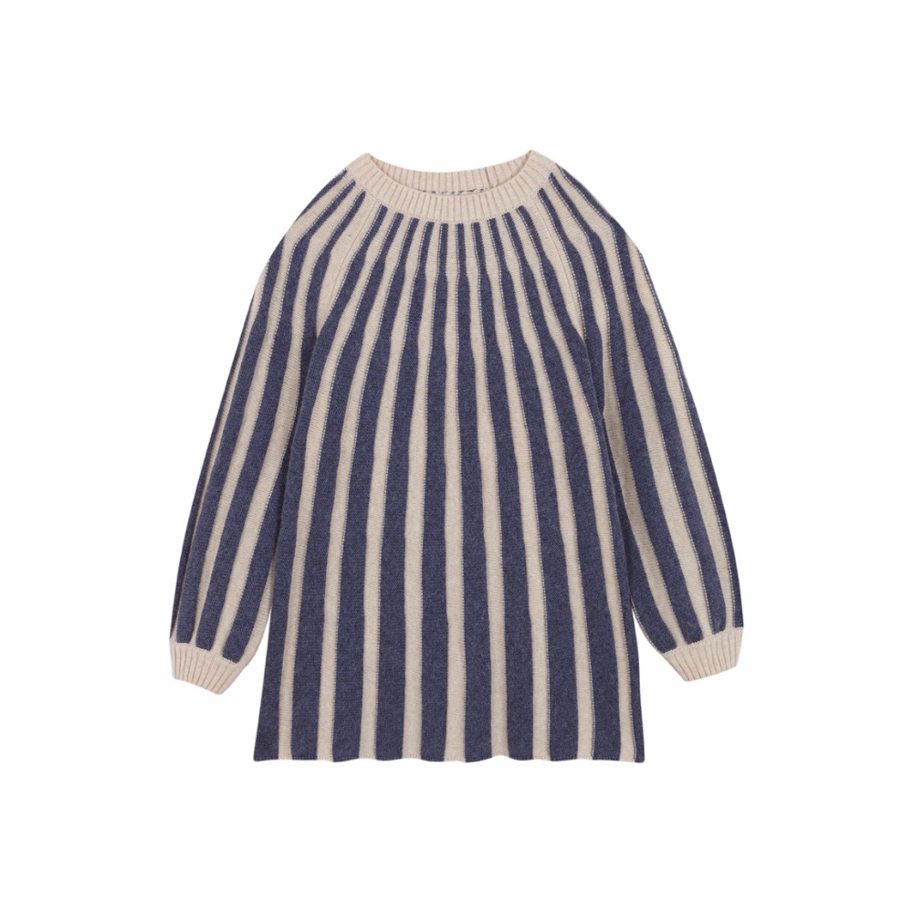 Easy Comfort [Pre-order] Birinit Petit Navy stripes knit dress