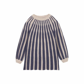 Easy Comfort [Pre-order] Birinit Petit Navy stripes knit dress