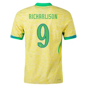 On The Go Nike Mens Brazil Richarlison Home Jersey 24/25 (Dynamic Yellow/Lemon Chiffon/Green Spark)