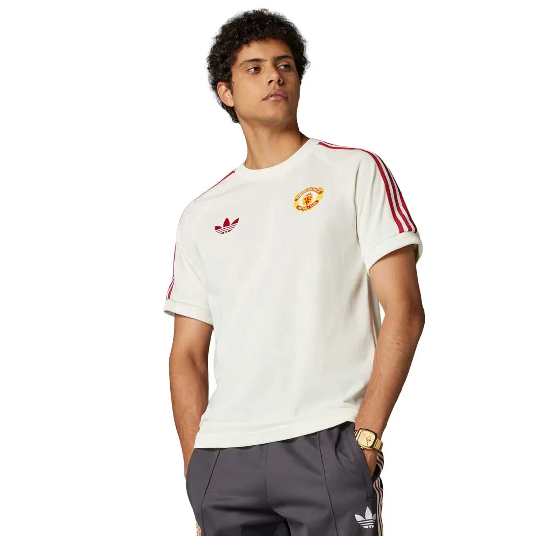 adidas - Men's Manchester United Adicolor Classics 3-Stripes T-Shirt (IY0045) All Season Butter Soft Touch