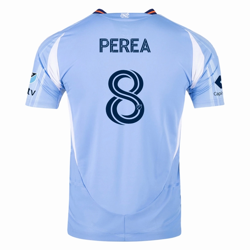 Neutral Vibe adidas Andres Perea New York City FC Authentic Home Jersey 25/26 w/ MLS Patches (Bahia Light Blue)