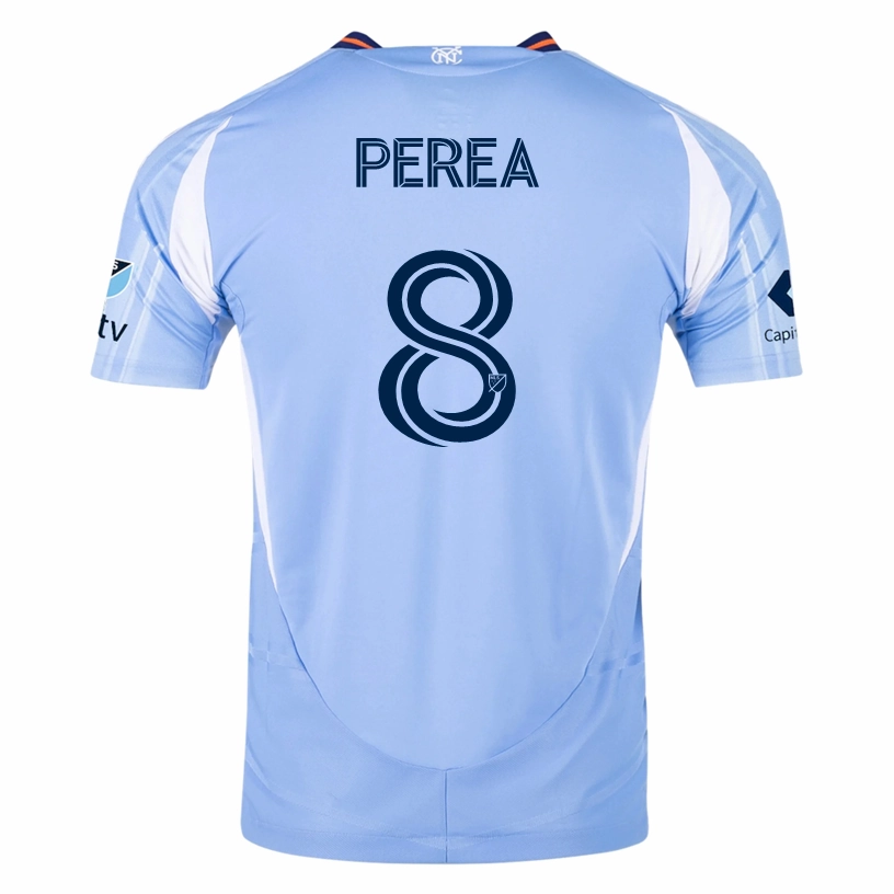 Multi Directional Flex Durable Double Needle Hem adidas Andres Perea New York City FC Authentic Home Jersey 25/26 w/ MLS Patches (Bahia Light Blue)