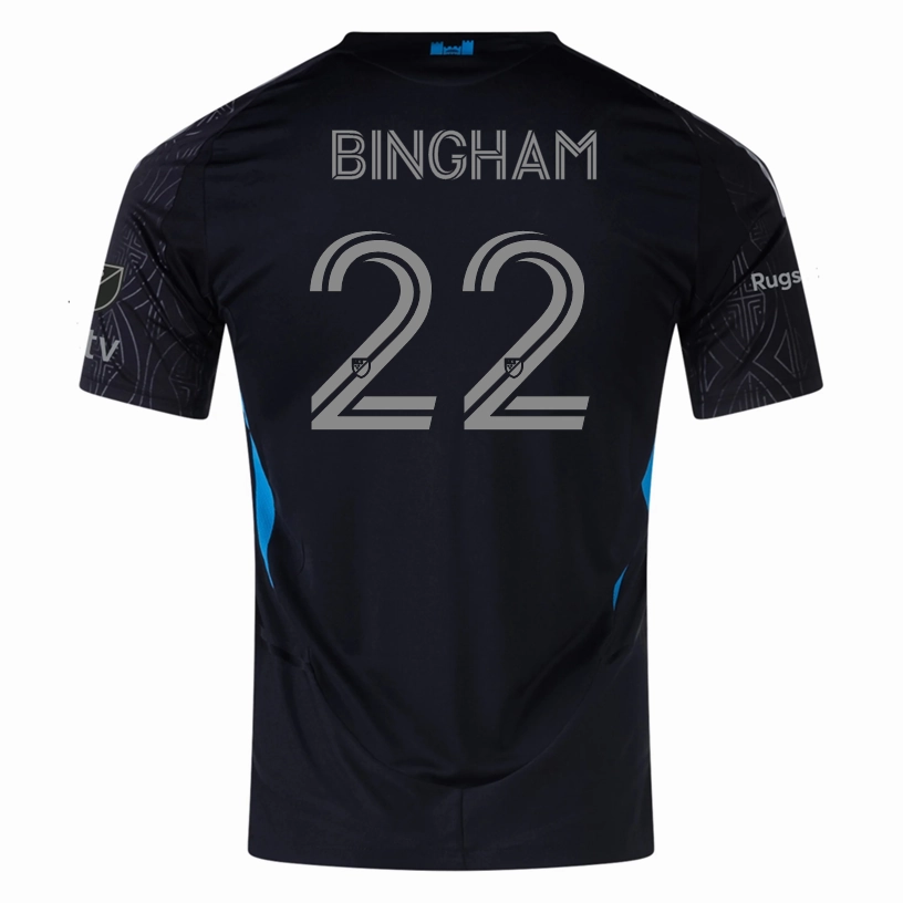 adidas David Bingham Charlotte FC Authentic Away Jersey 25/26 (Black) Advanced Sweat Wicking