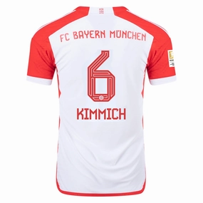 Eco Friendly Production adidas Bayern Munich Authentic Joshua Kimmich Home Jersey w/ Bundesliga Champions Patch 23/24 (White/Red)