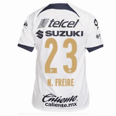 Nike Pumas UNAM Nicol??s Freire Home Jersey w/ Liga MX Patch 23/24 (White/Obsidian) Multi Directional Breathability Anti Pilling Fabric