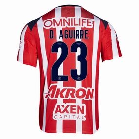 Puma Daniel Aguirre Men's Chivas De Guadalajara Home Jersey 25/26 (Puma Red/White) Moisture Wicking Fabric