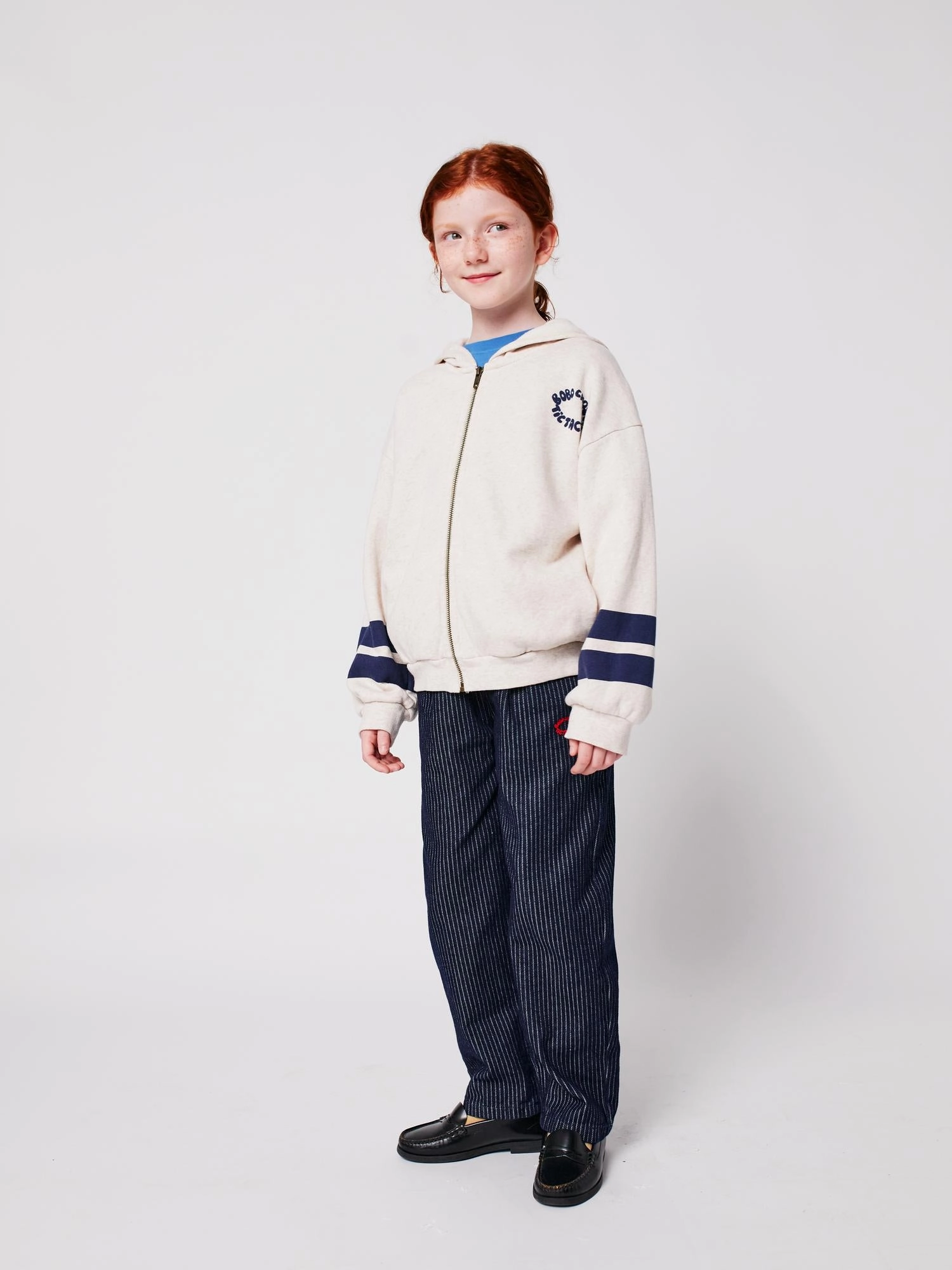 Comfortable Fabric Bobo Choses Tic Tac Toe zipped hoodie, Off White