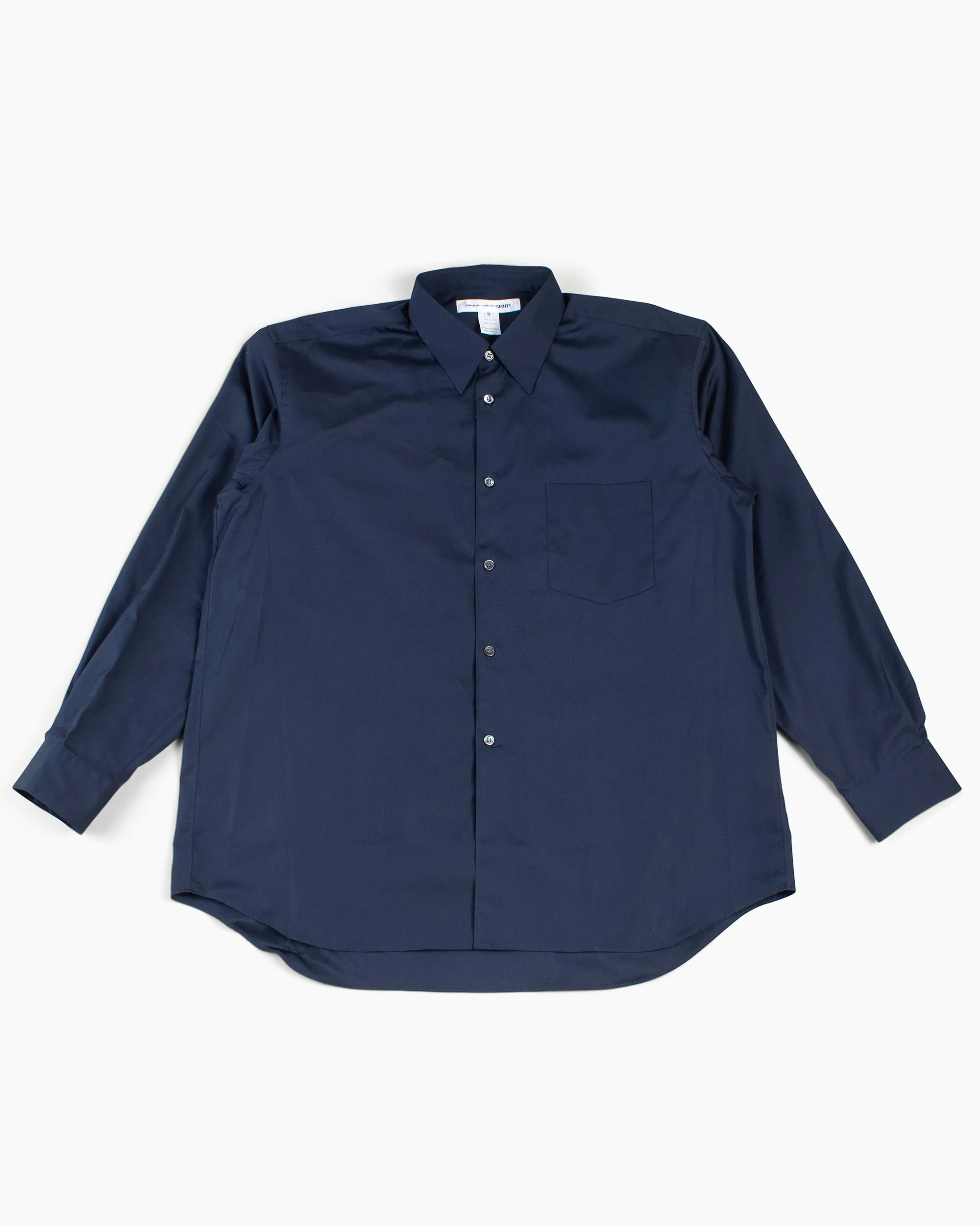 Comme des Gar?ons SHIRT Wide Classic Big Collar Shirt Navy Eco Friendly Production Lounge Comfort