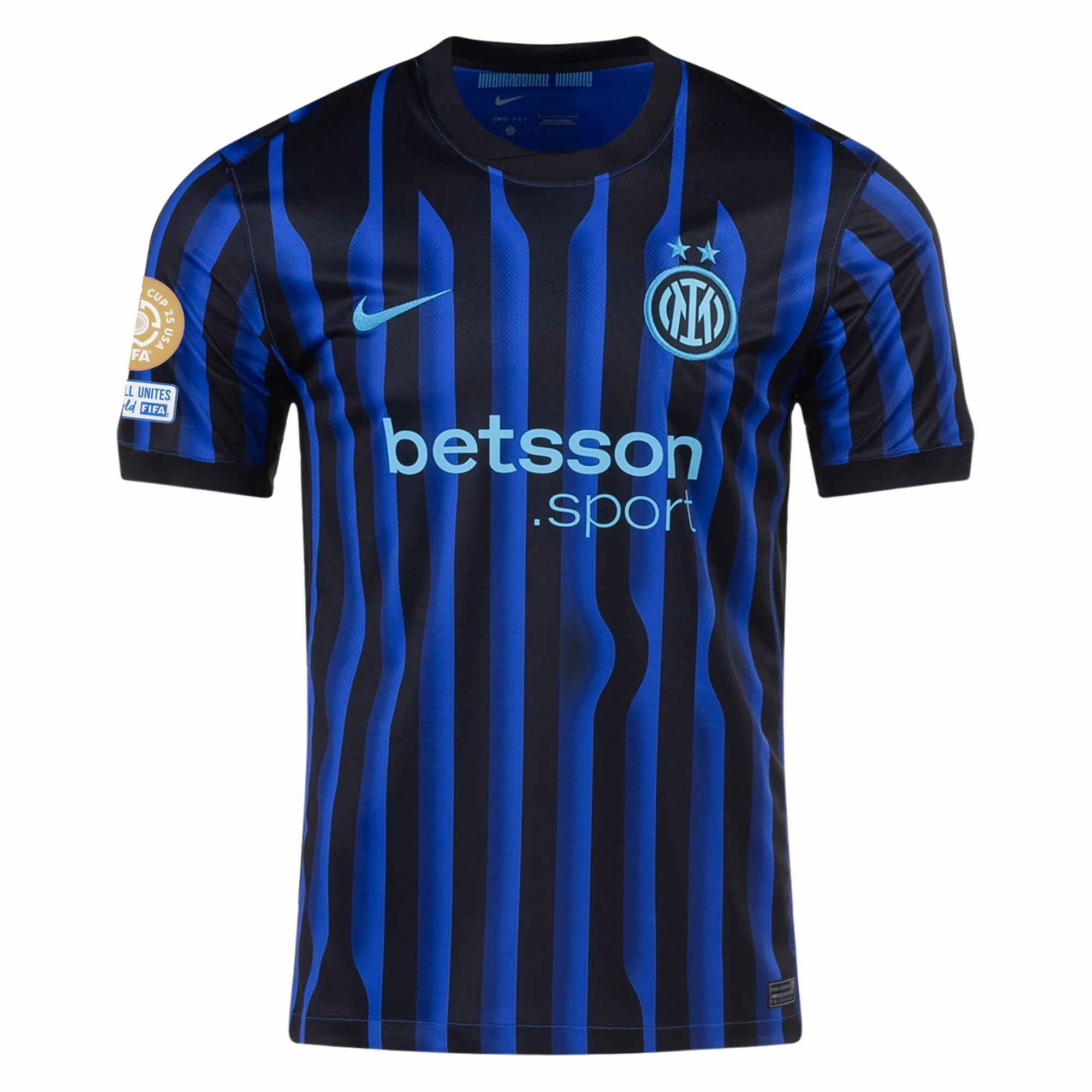 gear up Ultra Smooth Flat Seams Nike Inter Milan Lautaro Martinez Home Jersey w/ Club World Cup Patch 25/26 (Lyon Blue/Black/Chlorine Blue)