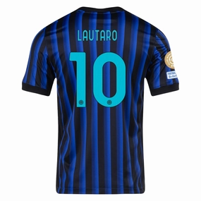 Tagless Labeling Compression Fit Tech Nike Inter Milan Lautaro Martinez Home Jersey w/ Club World Cup Patch 25/26 (Lyon Blue/Black/Chlorine Blue)