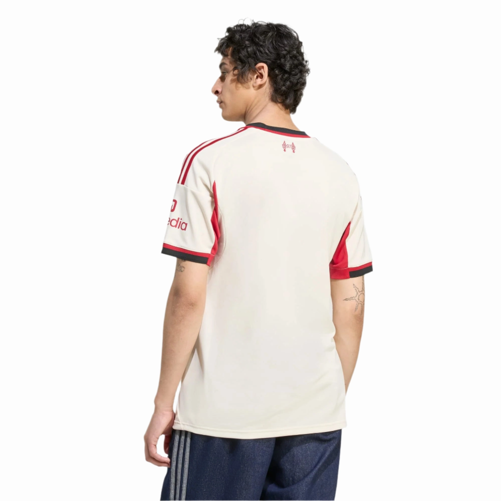 Light Reflective Trim Accent Vented Back Panel adidas Men's Liverpool Dominik Szoboszlai Away Jersey w/ EPL Champions Patch 25/26 (Wonder White)