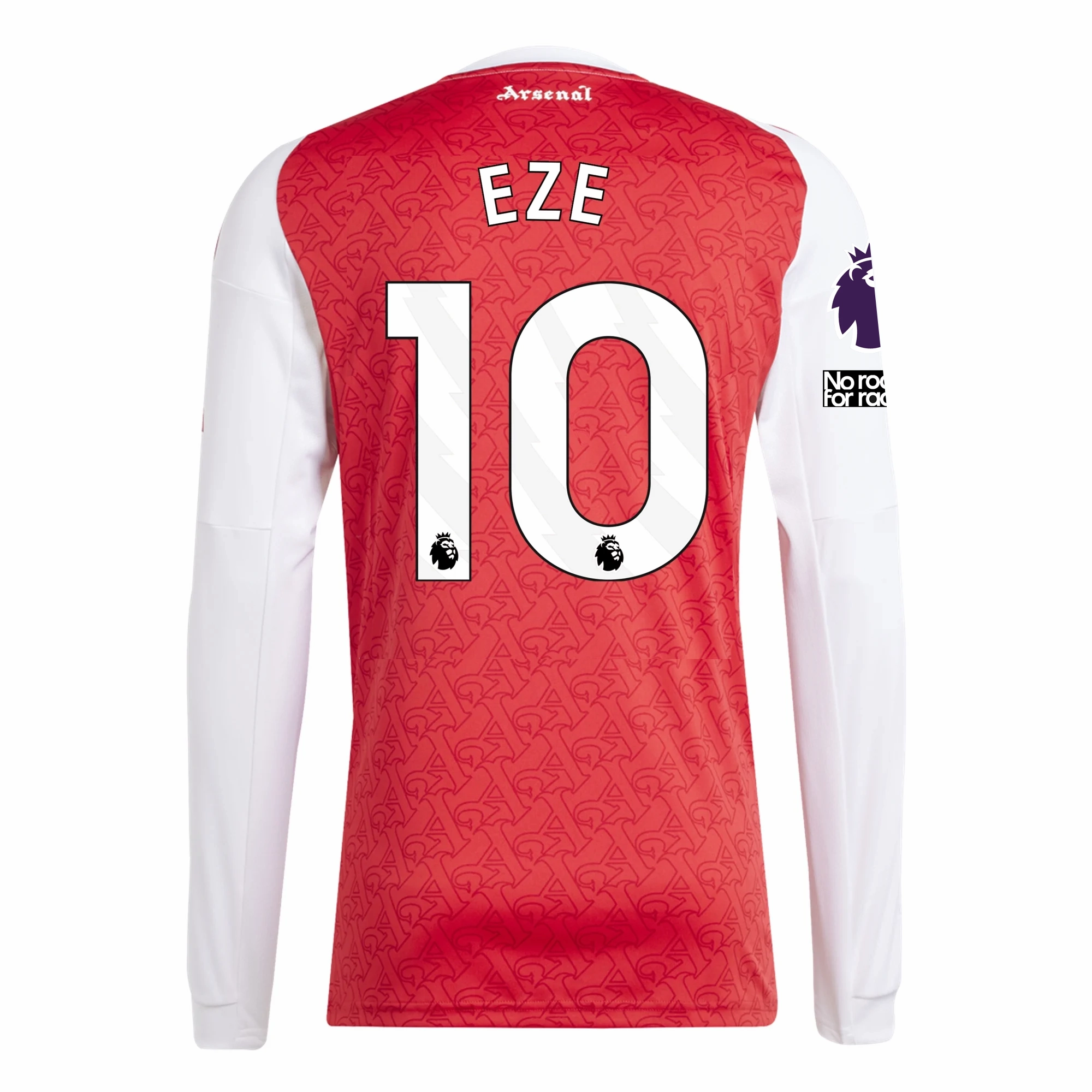 adidas Arsenal Eberechi Eze Long Sleeve Home Jersey w/ EPL   No Room For Racism Patches 25/26 (Better Scarlet/White) Race Ready