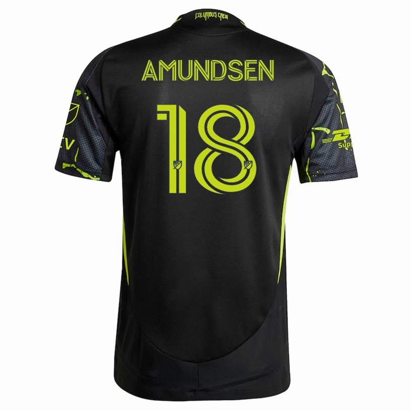 Thermal Insulation Layer adidas Malte Amundsen Columbus Crew Authentic Away Jersey w/ MLS Patches 25/26 (Black/Yellow)