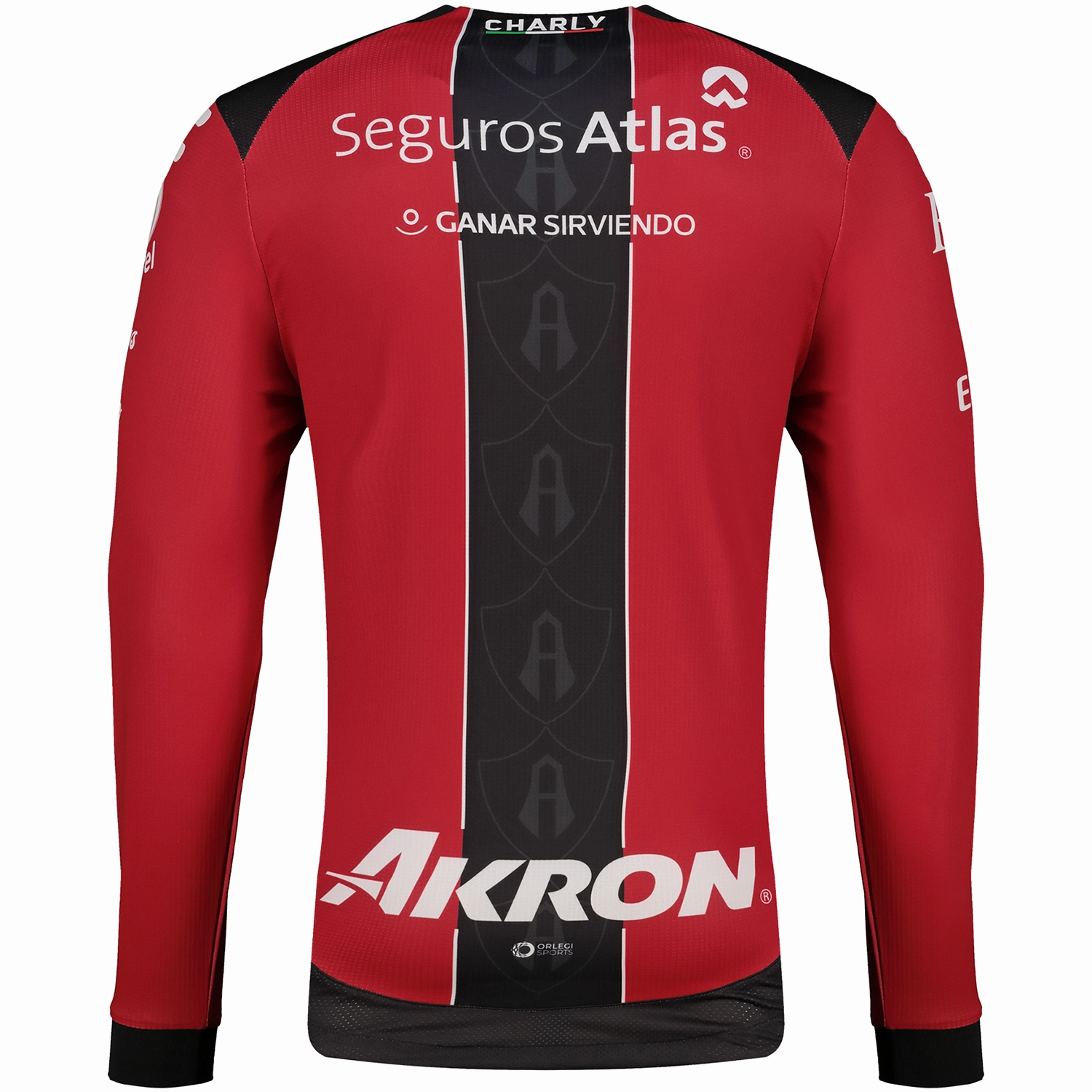 Charly Atlas 25/26 Long Sleeve Home Jersey (Red/Black) Sweat Wicking Ribbing Impact Fit