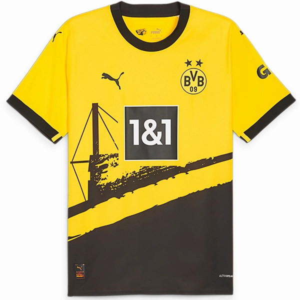 Puma Borussia Dortmund Authentic Home Jersey 23/24 (Cyber Yellow/Puma Black) Power Moves Thermoregulating Lining