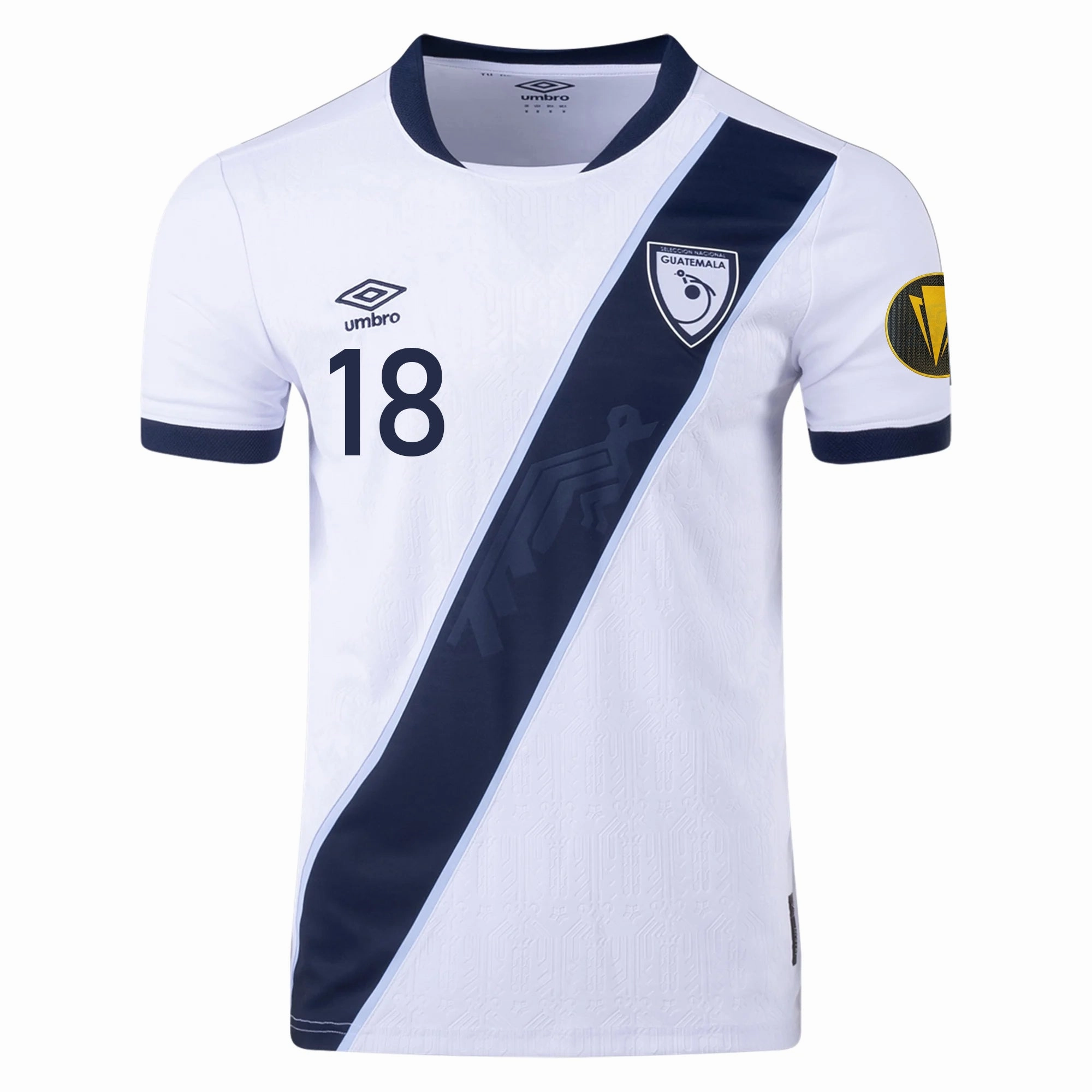Performance Wear Quick Movement Umbro Oscar Santis Guatemala Home Jersey 25/26 w/ Gold Cup 2025 Patch (White)