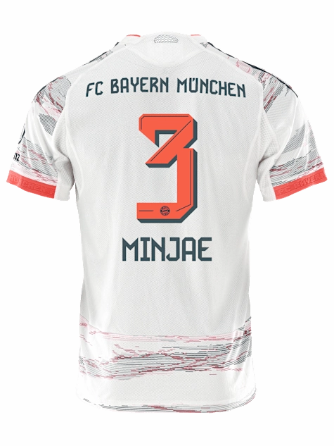 Zero Waste Manufacturing Process adidas Minjae Authentic Away Jersey 25/26 w/ Sponsor   Meister Bundesliga Patch (White/Red)