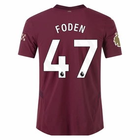 Puma Manchester City Authentic Phil Foden Third Jersey w/ EPL   Club World Cup Patch 24/25 (Dark Jasper) Sporty Appeal Training Gear