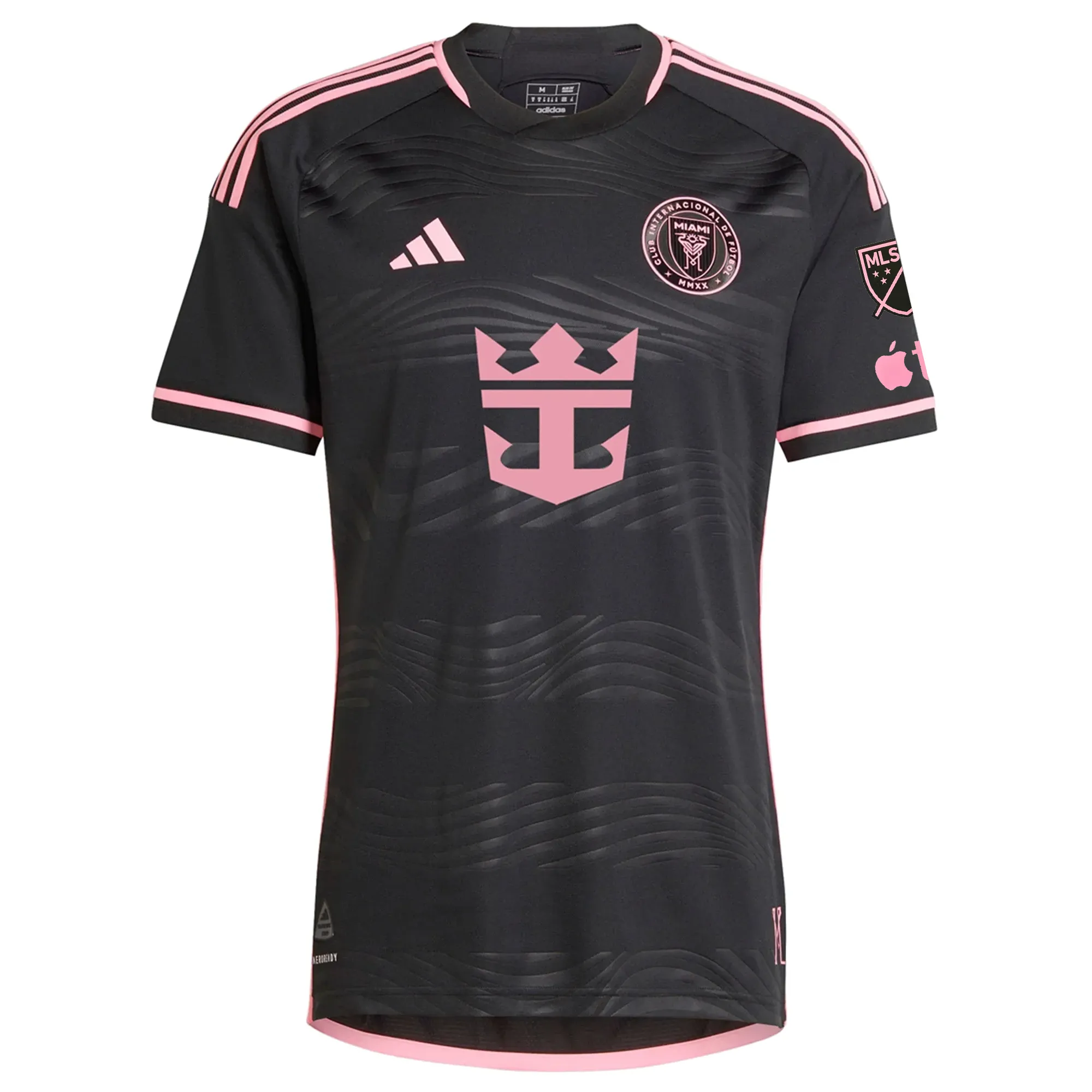 Durable Stitching Urban Flex adidas Inter Miami Authentic Lionel Messi Royal Caribbean Away Jersey w/ MLS   Apple TV Patches 23/24 (Black/Bliss Pink)
