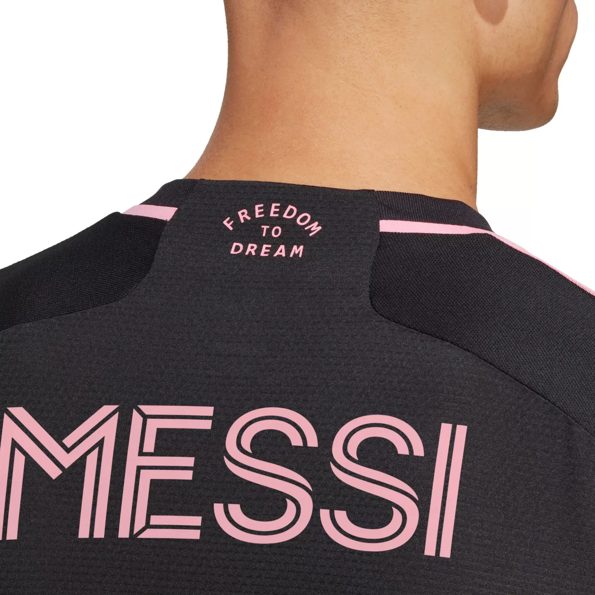 4 Way Stretch City Active adidas Inter Miami Leonel Messi Authentic Player Version Away Jersey 23/24 w/ MLS Patches (Black/Pink)