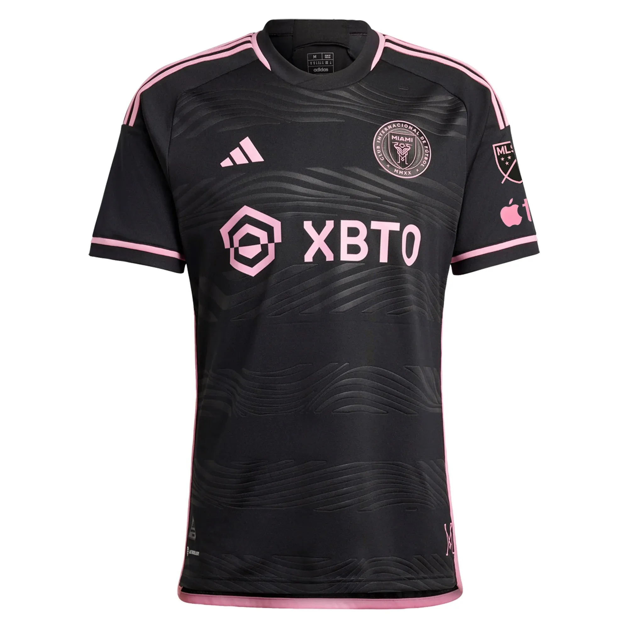 Clean Structure Sporty Gear adidas Inter Miami Leonel Messi Authentic Player Version Away Jersey 23/24 w/ MLS Patches (Black/Pink)