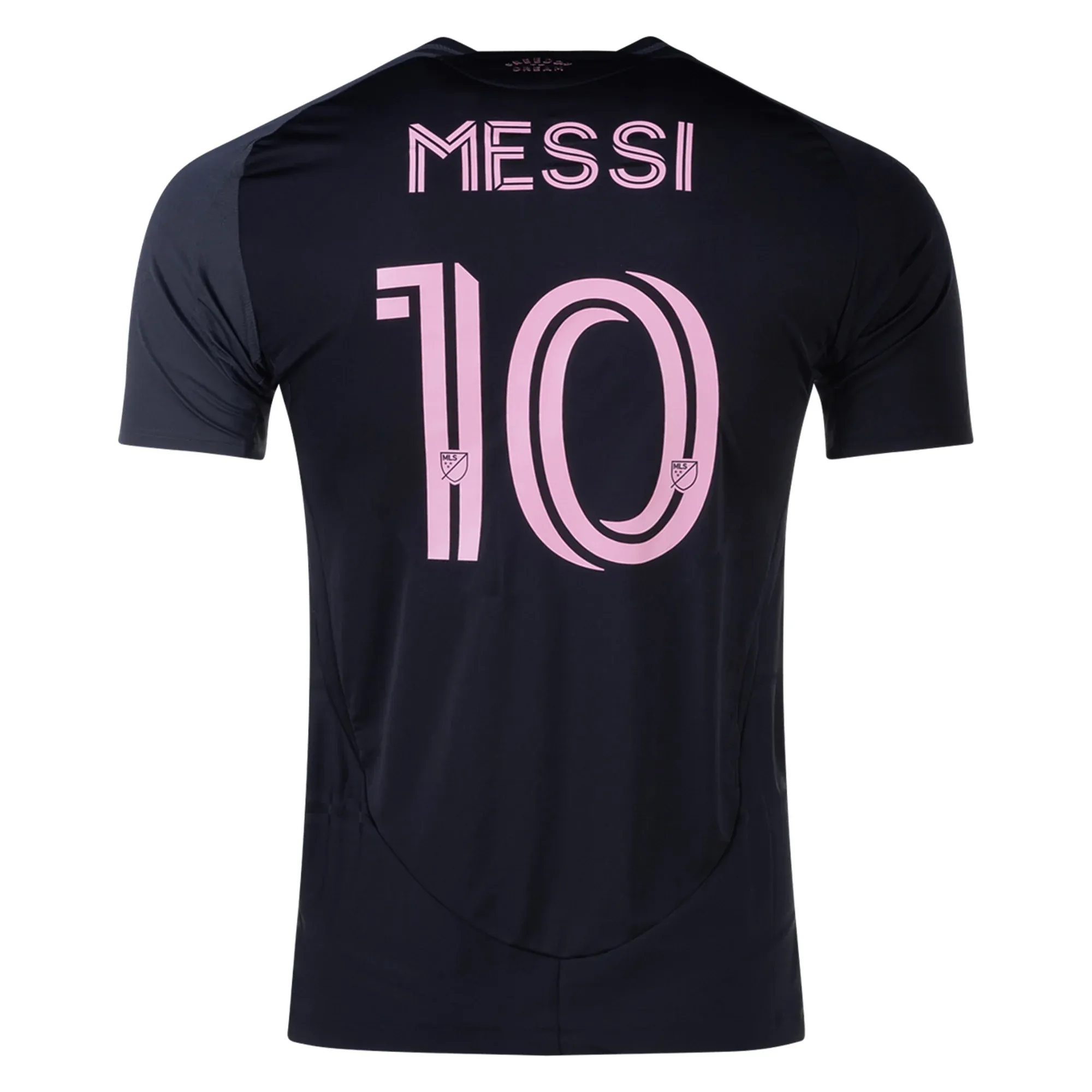 adidas Inter Miami Lionel Messi Authentic Name and Number Away Jersey 25/26 (Black/Pink) Stretch Fit Fabric Breath Flow