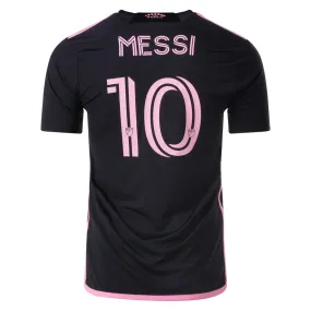 adidas Inter Miami Lionel Messi Away Jersey w/ Royal Caribbean Sponsor* 23/24 (Black) Multi Directional Stretch