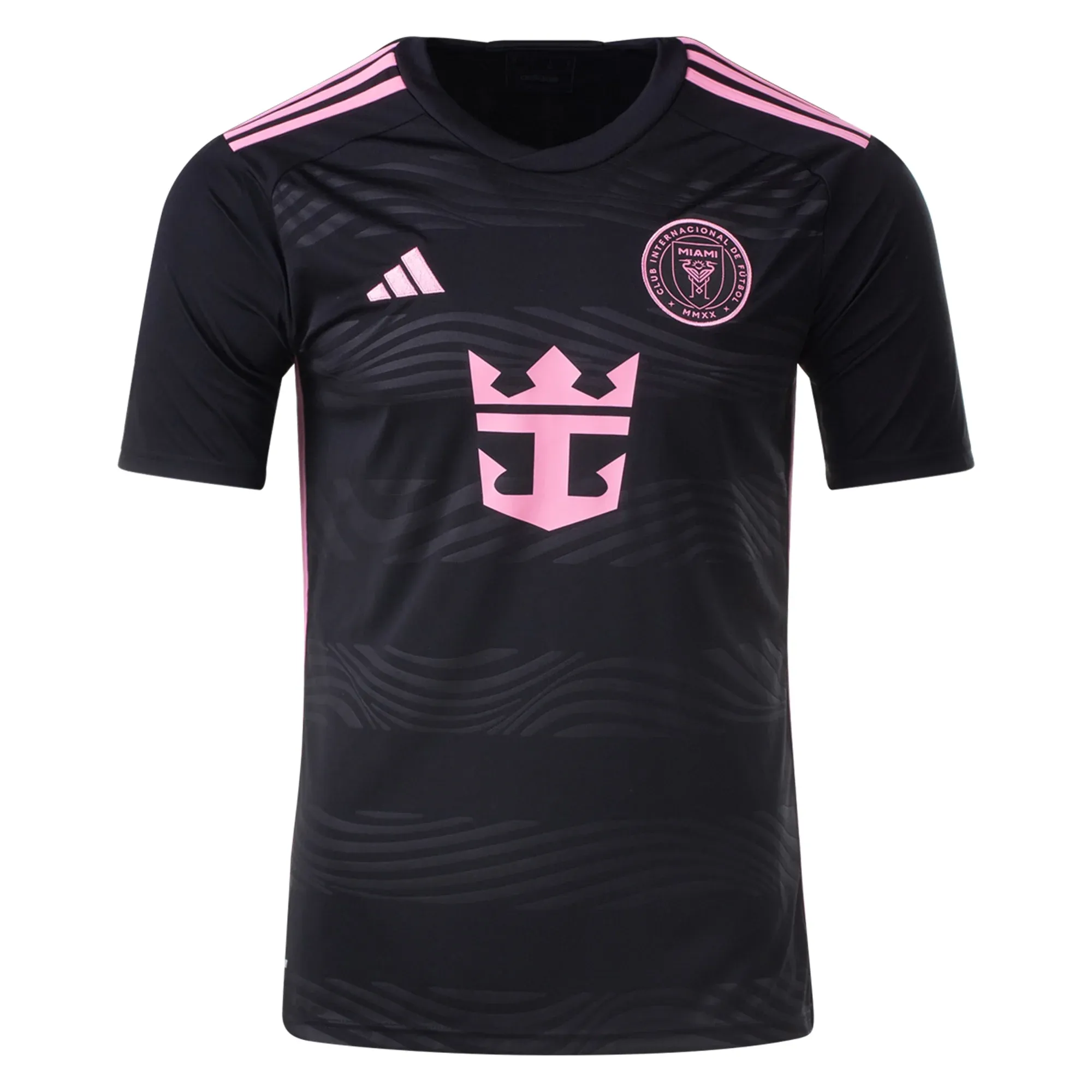 adidas Inter Miami Lionel Messi Away Jersey w/ Royal Caribbean Sponsor* 23/24 (Black) Multifunctional Performance Blend