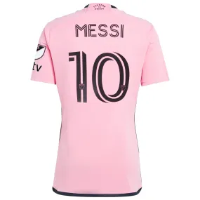 Easy Fit Wear adidas Inter Miami Lionel Messi Royal Caribbean Home Jersey w/ MLS   Apple TV Patches 24/25 (Easy Pink)
