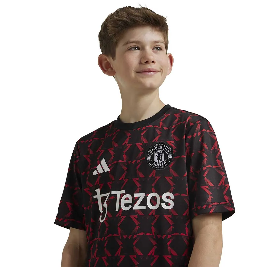 adidas - Kids' (Youth) Manchester United Pre-Match Jersey (IT1992) UV Protective Coating Unisex Apparel