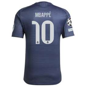 adidas Kylian Mbappe Real Madrid Authentic Away Jersey 25/26 w/ Champions League Patches (Legend Ink) Heat Zone Fit