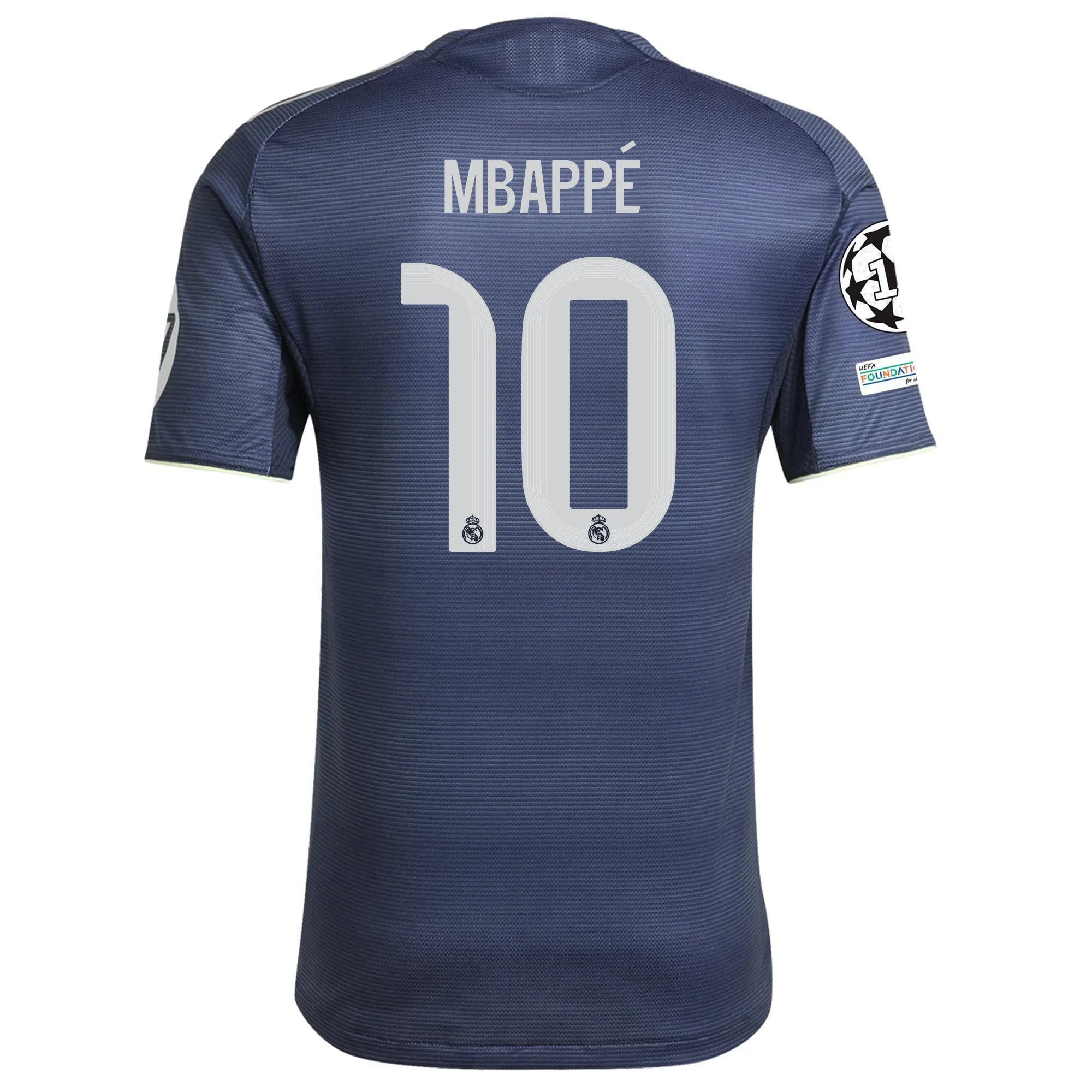adidas Kylian Mbappe Real Madrid Authentic Away Jersey 25/26 w/ Champions League Patches (Legend Ink) Heat Zone Fit