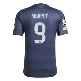 Compact Knit Structure Urban Street adidas Kylian Mbappe Real Madrid Authentic Away Jersey 25/26 w/ Champions League Patches (Legend Ink)