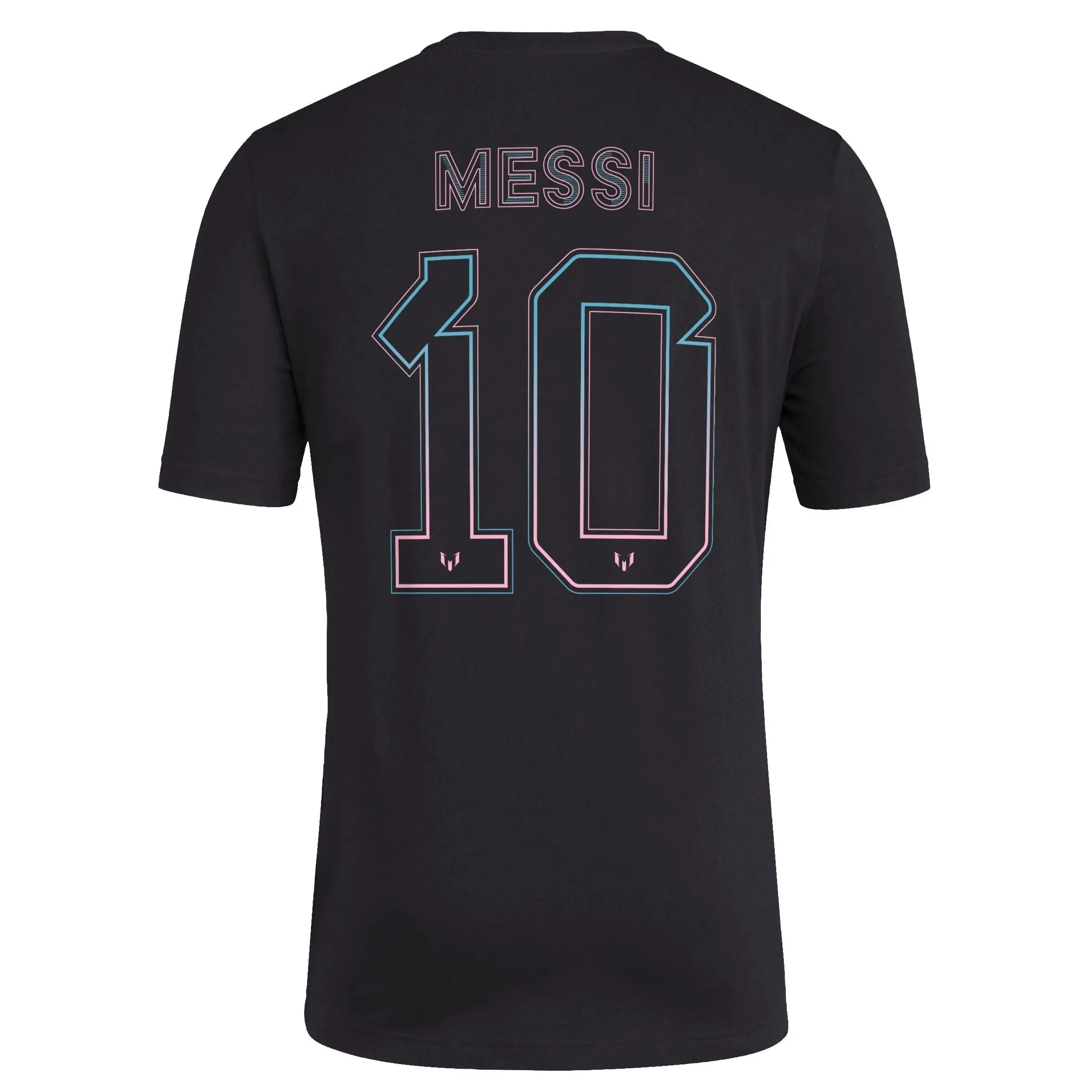 adidas Leonel Messi Miami Hero #10 T-Shirt (Black) Adjustable Drop Tail Hybrid Ply Construction