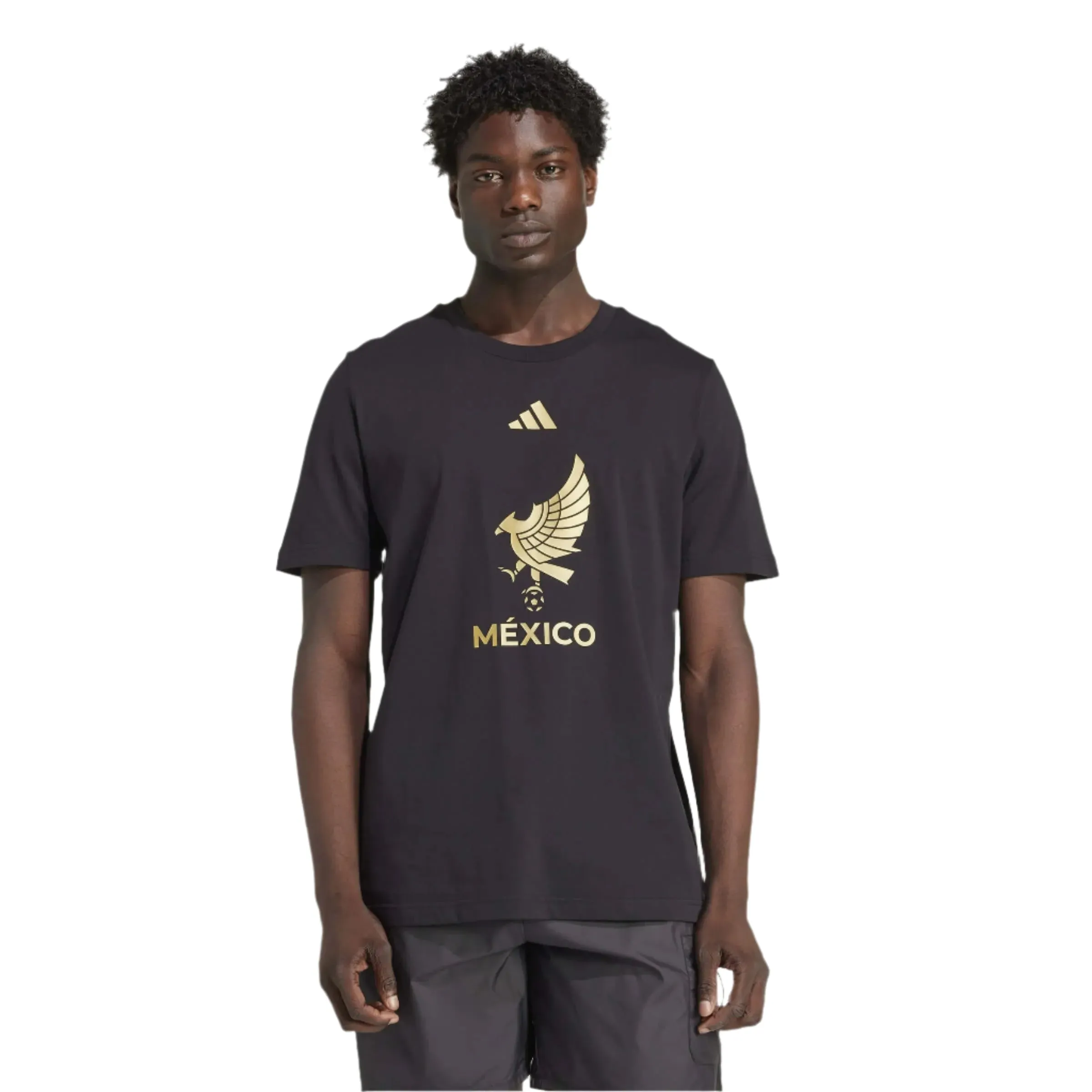 Non Irritating Seams adidas Mexico 2025 DNA T-Shirt (Black/Gold)