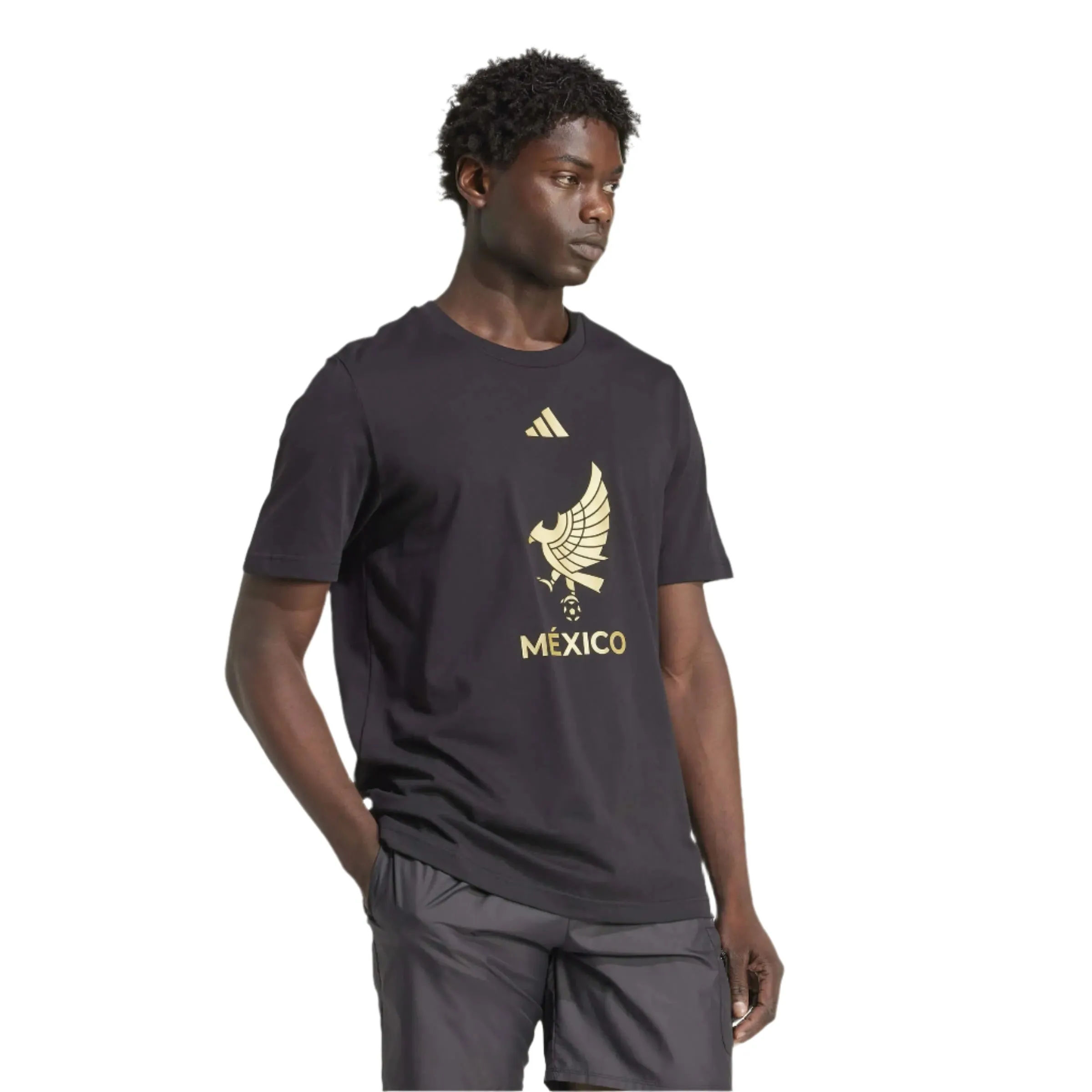 Weekend Wardrobe Lightweight Construction adidas Mexico 2025 DNA T-Shirt (Black/Gold)