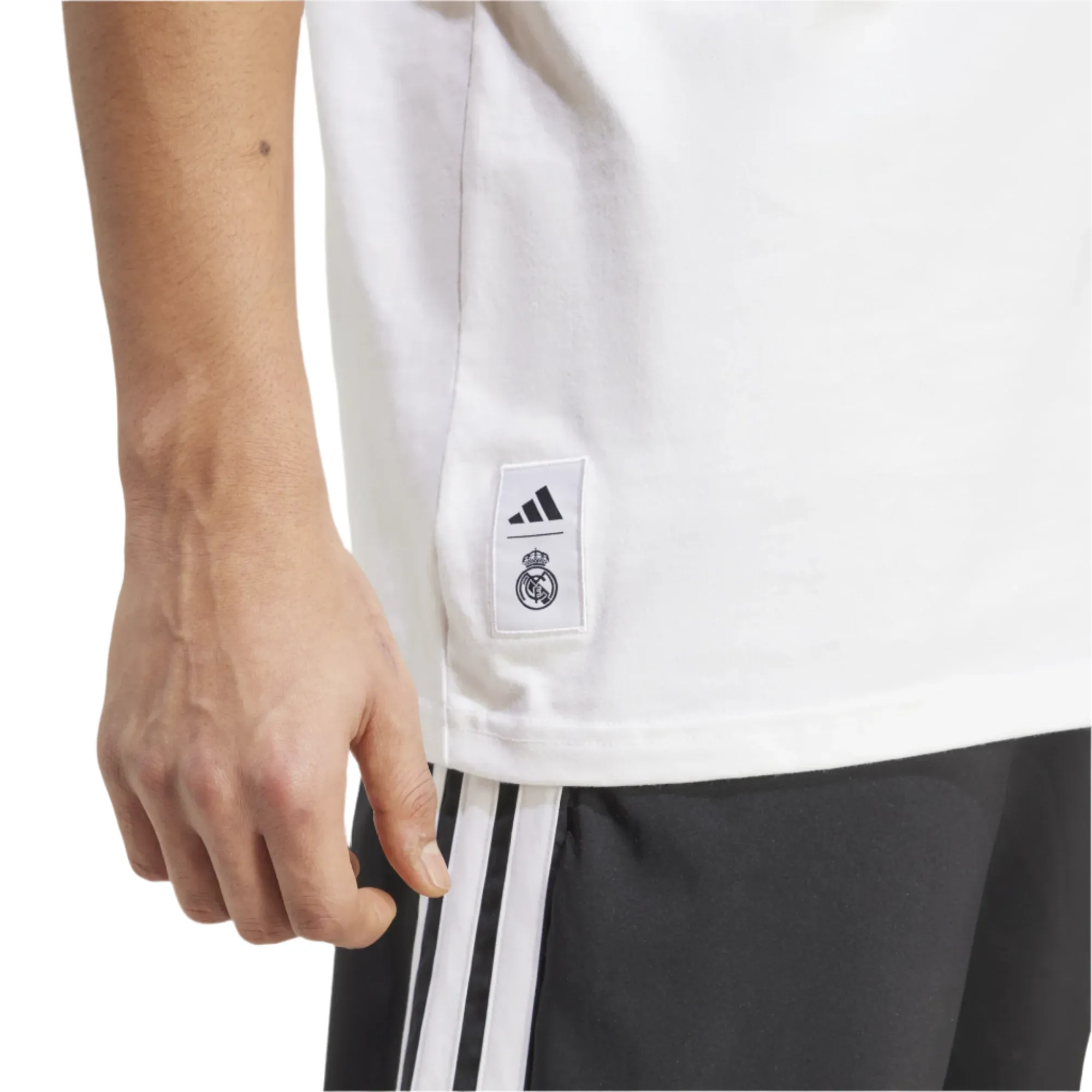 Comfortable apparel adidas Real Madrid Letter Logo T-Shirt (White)