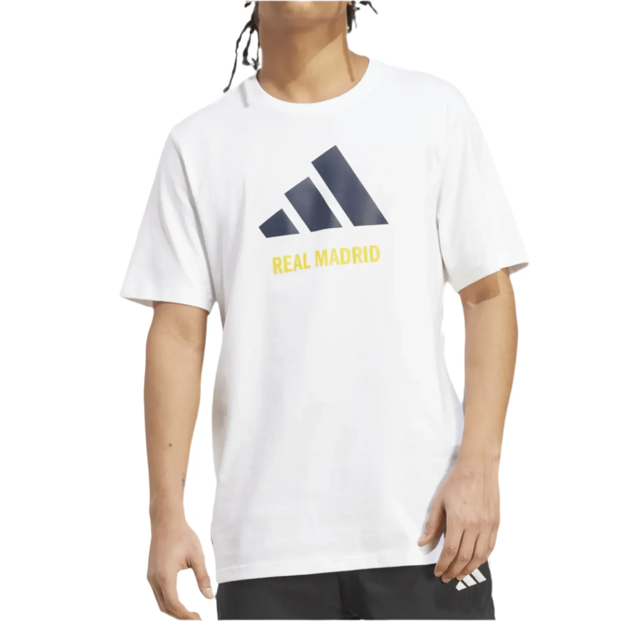 adidas Real Madrid Letter Logo T-Shirt (White) Adaptable