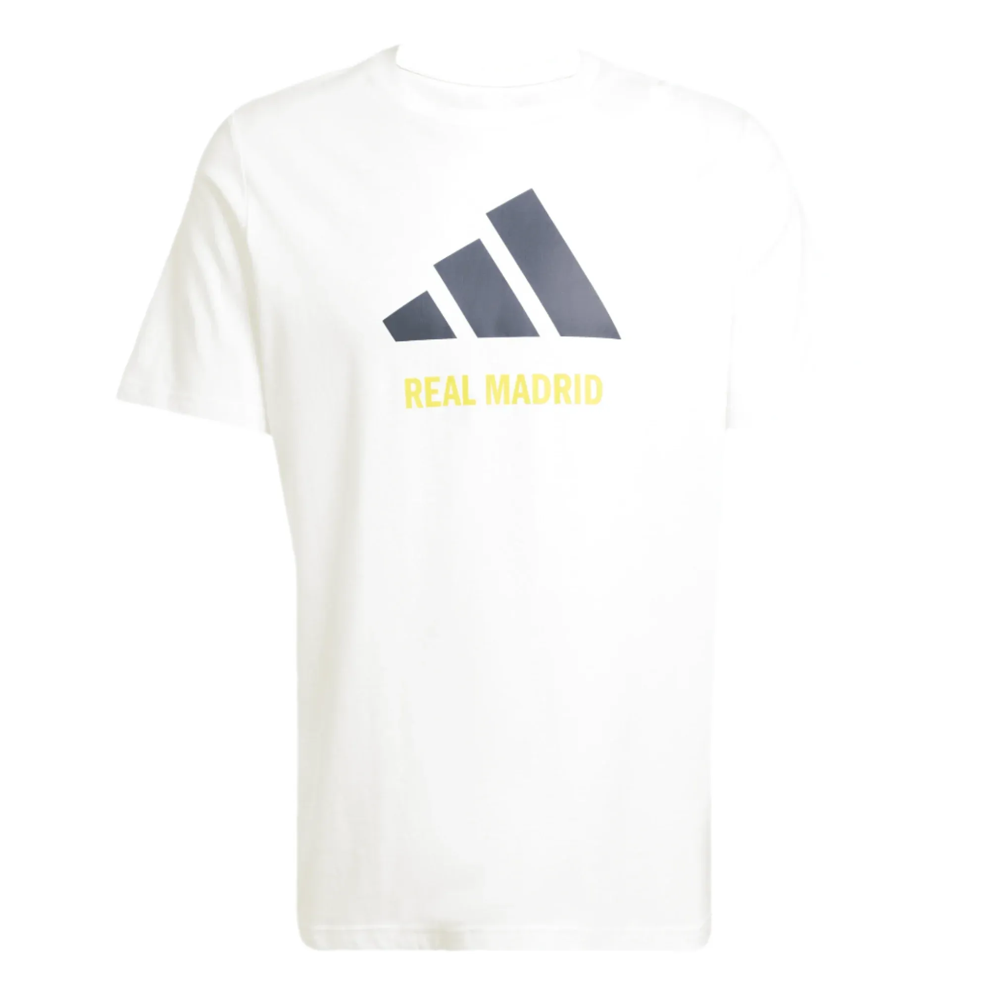 adidas Real Madrid Letter Logo T-Shirt (White) Bold and Comfortable Functional Wear