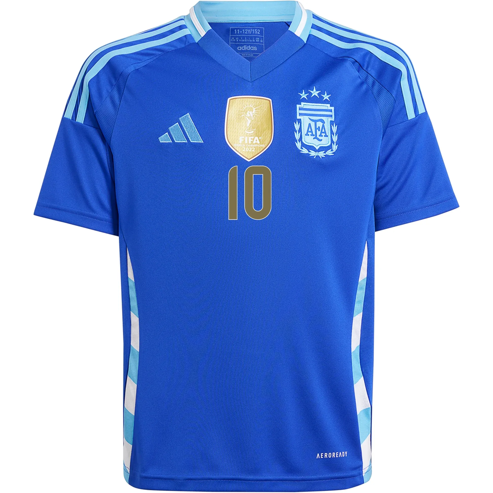 adidas Youth Argentina Lionel Messi Away Jersey 24/25 (Lucid Blue/Blue Burst) Muscle Friendly