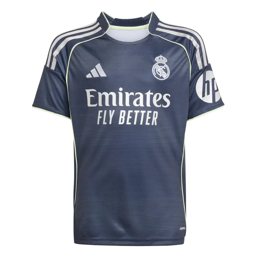 adidas Youth Real Madrid Kylian Mbappe Away Jersey 25/26 (Legend Ink) Vented Back Panel Urban Run