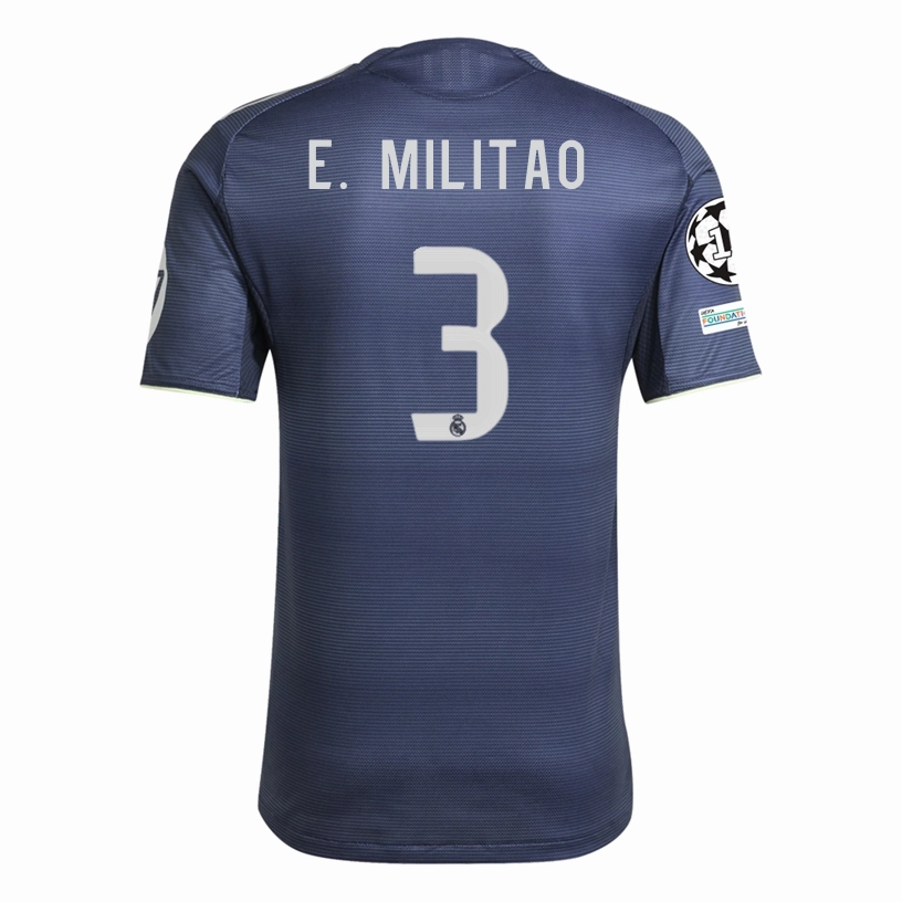 adidas ??der Gabriel Milit?o Real Madrid Authentic Away Jersey 25/26 w/ Champions League Patches (Legend Ink) Moisture Control Microfiber