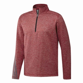 adidas - Men's 3-Stripes Heather 1/4 Pullover (D73143) Interlock Knit Structure