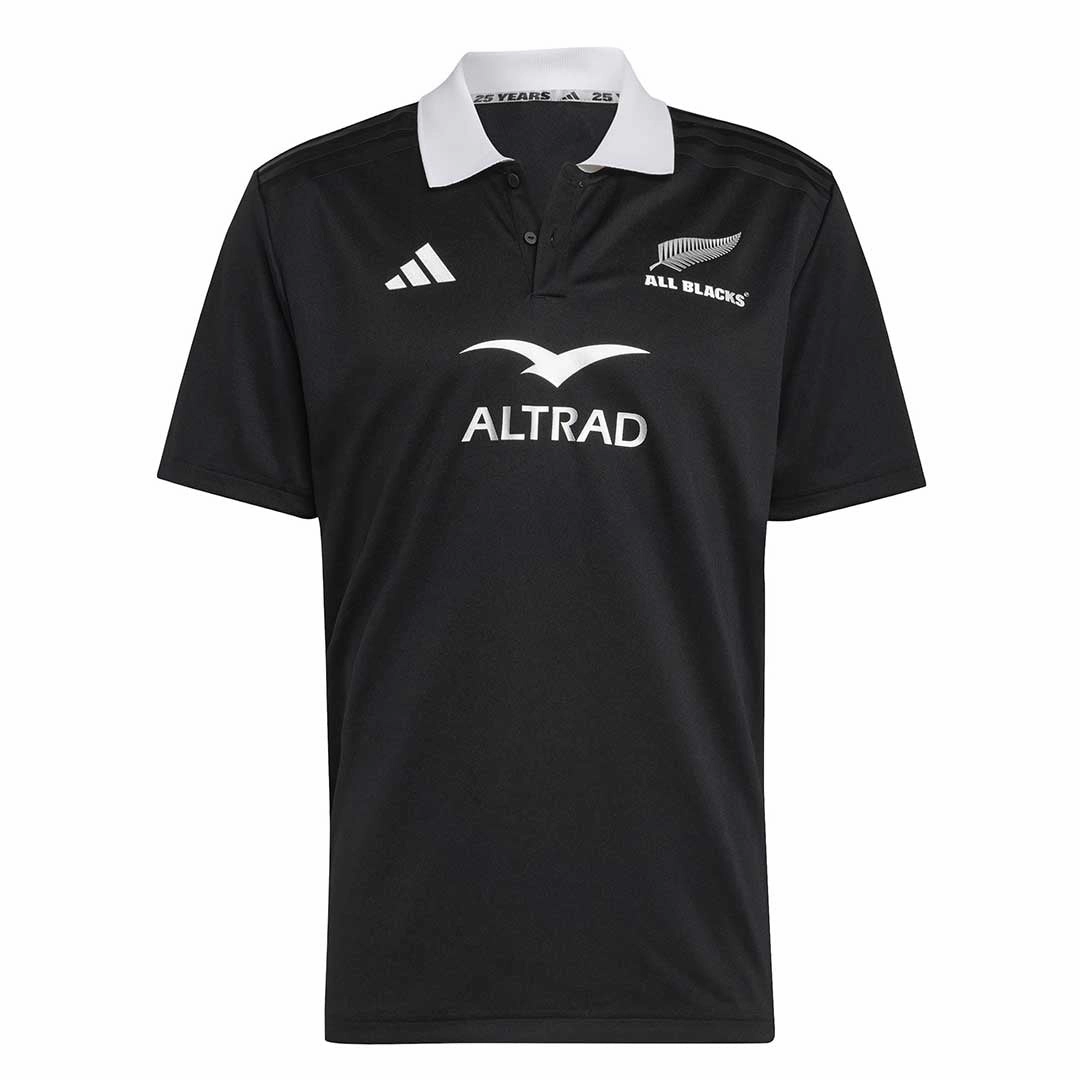 adidas - Men's All Blacks Rugby AEROREADY Short Sleeve Jersey (IX3121) Athletic Outfit Compact Knit Texture