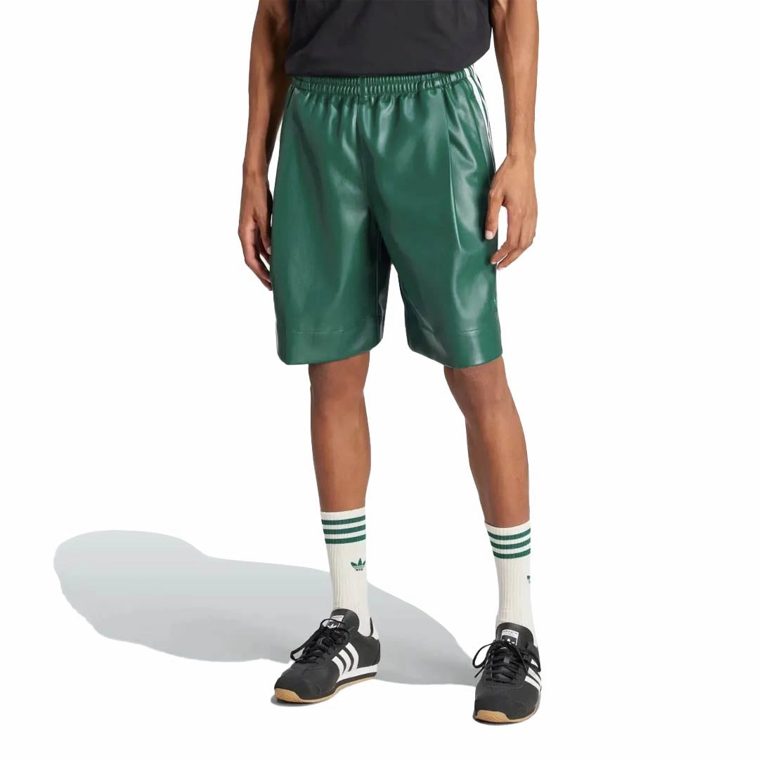 No Resistance adidas - Men's Faux Leather Adicolor 3-Stripes Shorts (IZ4042)