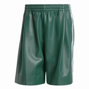 adidas - Men's Faux Leather Adicolor 3-Stripes Shorts (IZ4042) Relaxed Comfort