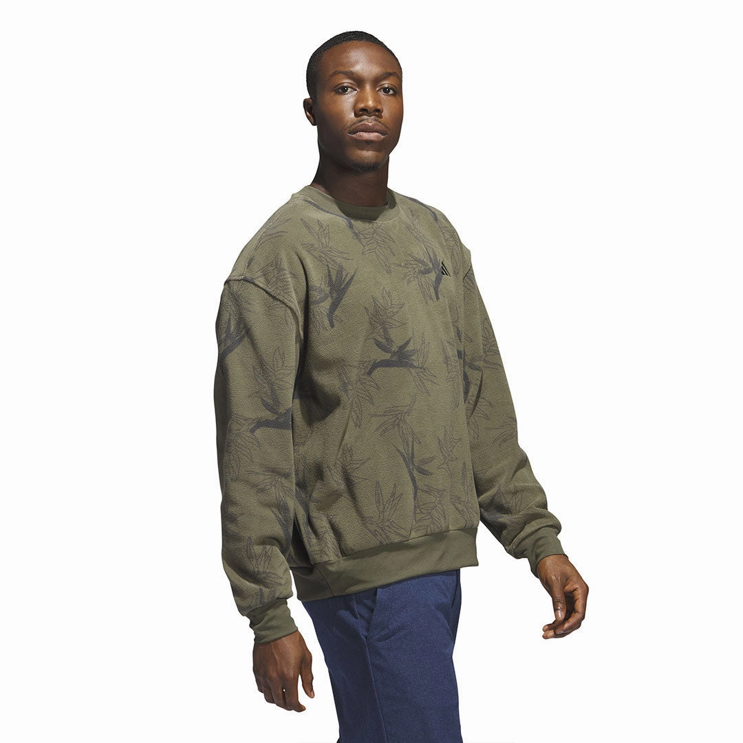 adidas - Men's Oasis Crew Sweatshirt (HZ3197) Biodegradable Synthetic Fibers
