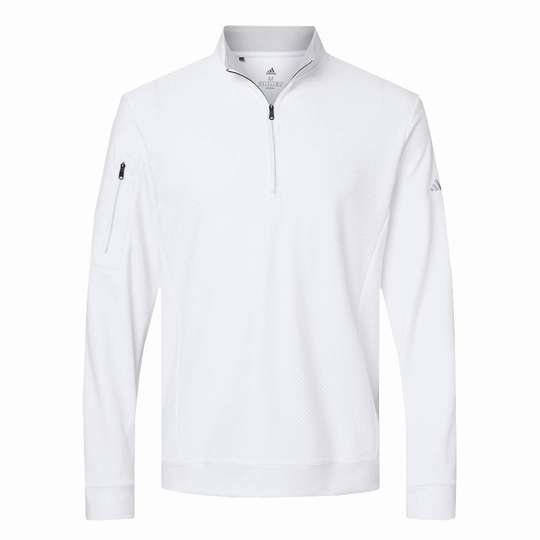 adidas - Men's Textured 1/4 Zip Pullover (DZ7097) Motion Base Breathable fabric