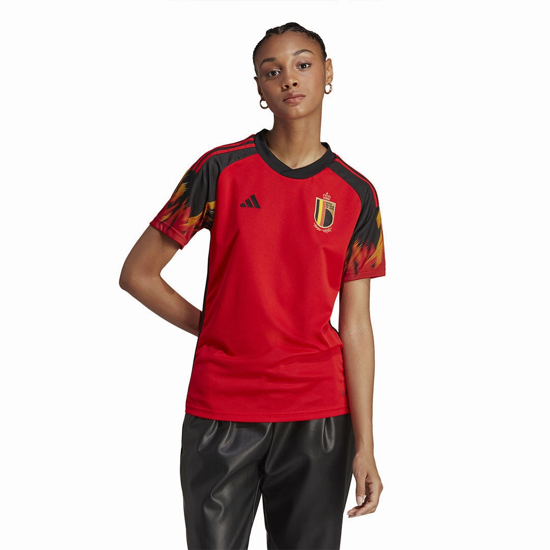 Eco Friendly Blend Muscle Fit adidas - Women's Belgium 22 Home Jersey (HE6631)