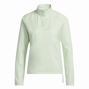 Raglan Sleeve Cut Lightweight Fabric adidas - Women's Embossed 1/4 Snap Pullover (HG6991)